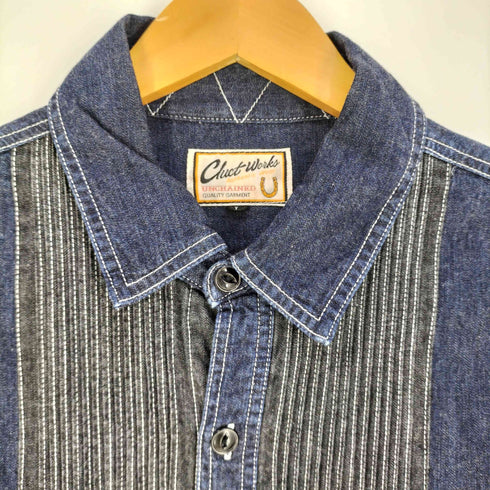 クラクトワークス Cluct Works 日本製 ピンタック デニム シャツ メンズ JPN:L